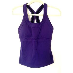 Athleta Purple Athletic Tankini Top Raceback Sports Bra Activewear z M